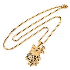 201 collane con ciondolo in acciaio inossidabile&nbsp;NJEW-C066-19G