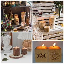 Kerzenständer aus Holz&nbsp;AJEW-SD0001-21D