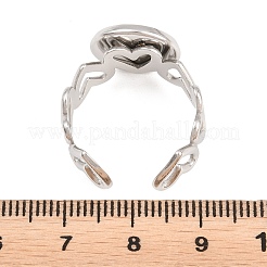 Componenti per anello a polsino aperto in acciaio inossidabile 304 a cuore cavo&nbsp;STAS-F366-08C-P