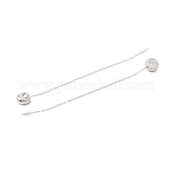 Orecchini a bottone pendenti semicircolari con strass di cristallo&nbsp;EJEW-A067-15P