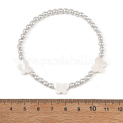 Conjunto de pulseras elásticas para mujer con 4 unidad de 4 estilos de cuentas de porcelana estampadas&nbsp;BJEW-JB14203-02