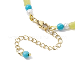 Bracelets en perles de jade citron naturel et de turquoise synthétique pour femmes&nbsp;BJEW-JB12027-02