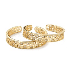 Messing Micro Pave klare Zirkonia Manschette Armreifen&nbsp;BJEW-A116-05G