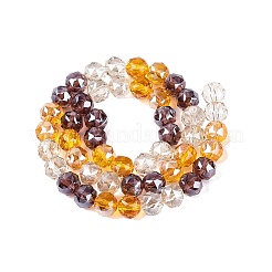 Chapelets de perles en verre transparent électrolytique&nbsp;EGLA-Q135-8MM-C09