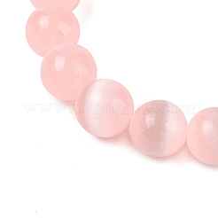 Bracelets extensibles en perles rondes de sélénite naturelle&nbsp;BJEW-L694-002A-02