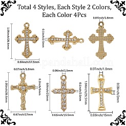 32 pièces 8 styles pendentifs en alliage strass&nbsp;FIND-SC0016-43
