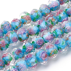 1 rang de perles artisanales en verre filé doré&nbsp;LAMP-PA0001-76A