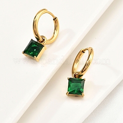 Orecchini a cerchio in acciaio inossidabile 304 con strass di cristallo&nbsp;EJEW-G423-08G-02
