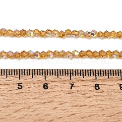 Ab color plateado cuentas de perlas de vidrio transparente&nbsp;GLAA-G127-01F