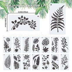 16 Uds 16 estilos plantillas de pintura de dibujo de plástico para mascotas&nbsp;DIY-WH0401-45