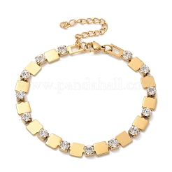 Bracciali a catena con strass in acciaio inossidabile 304 per donna&nbsp;BJEW-F488-26B-G