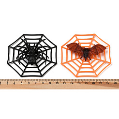 6 modello di giocattolo di simulazione di ragno e pipistrello in plastica a 6 colori con ragnatela&nbsp;DJEW-K032-03