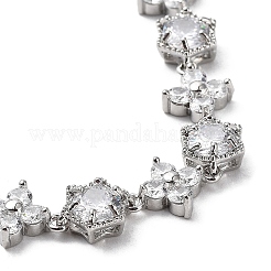 Edle geschenkideen für dame platiniertes messing mikropflaster zirkonia cz blumengliedkettenarmbänder&nbsp;BJEW-L471-01