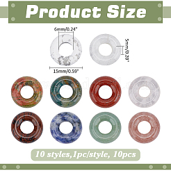 10 pz 10 stili pendenti di pietre preziose naturali miste&nbsp;G-ME0001-26