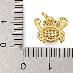 Colgantes de circonita cúbica micropavé de latón chapado con temática marina&nbsp;X-KK-I718-28G-02