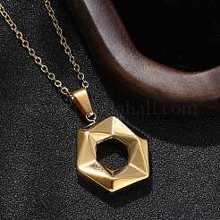Colliers à pendentif géométrique en acier inoxydable 304 pour femmes&nbsp;NJEW-S439-04B-G