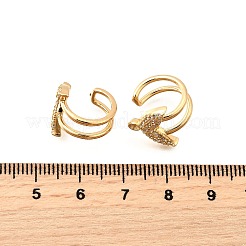 Componenti per orecchini a polsino in ottone micro pavé con zirconi cubici per donna&nbsp;EJEW-F370-05G