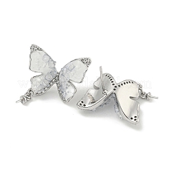 Messing mit Emaille mit Zirkonia mit Kristall Ohrstecker mit 925 Sterling Silber Stift&nbsp;KK-Q820-06P