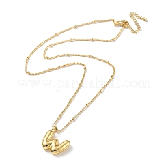Collier pendentif lettre initiale en laiton&nbsp;NJEW-A015-21G-W