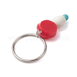 Porte-clés résine fleur & turquoise synthétique&nbsp;KEYC-JKC00823