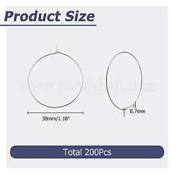 200 boucle d'oreille créole en acier inoxydable chirurgical 316&nbsp;STAS-HS0001-26E