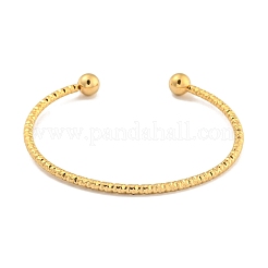 Bracelets manchettes texturés en acier inoxydable 304 avec placage ionique (IP)&nbsp;BJEW-P331-11G