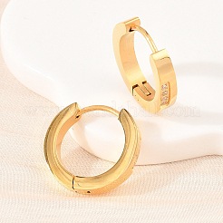 Boucles d'oreilles créoles en acier inoxydable 304 avec zircone cubique transparente&nbsp;EJEW-L307-12G-01