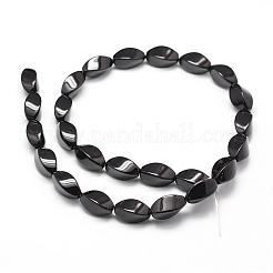 Natürliche schwarze Onyxperlenstränge&nbsp;G-P161-07-12x6mm