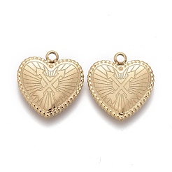 Pendentifs en acier inoxydable 304 plaqués ionique (IP) pour la Saint-Valentin&nbsp;STAS-F256-050G