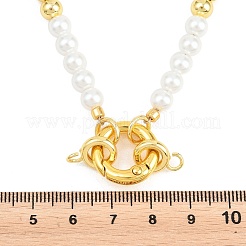 Herstellung von runden Perlenketten aus Messing und ABS-Kunststoff mit Imitationsperlen&nbsp;KK-Z158-07G-01