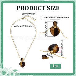 Collier pendentif flacon de parfum en forme de cœur avec pierre précieuse naturelle (1 pièce)&nbsp;NJEW-PH0001-61B