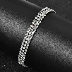 Mehrreihige Armbänder aus 304er Edelstahl mit Strassen für Damen&nbsp;BJEW-P376-01P-03
