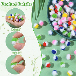 100 Stück 5 Farben Polyester-Pomponball&nbsp;DIY-SC0031-42