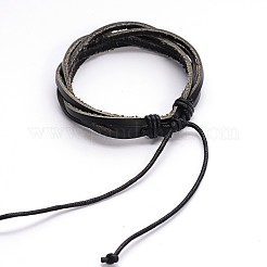 Bracciali cordone in pelle stile spago regolabile&nbsp;BJEW-F173-09