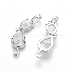 Natürliche Howlite Kätzchen Anhänger&nbsp;G-J386-E14