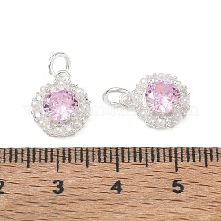 Ciondoli in ottone con micro pavé di zirconi rosa&nbsp;CU-CBA746B-03A-S