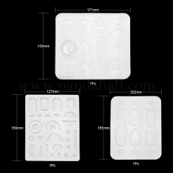 3 pz geometria/teardrop/cuore ciondolo e collegamenti stampi in silicone&nbsp;DIY-LS0003-23
