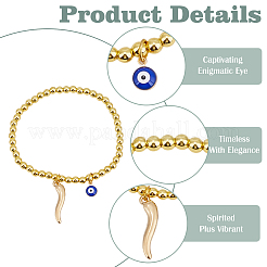 2 bracciale con ciondoli in acciaio inossidabile&nbsp;BJEW-ME0001-07