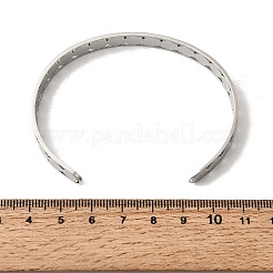 Brazaletes abiertos de acero inoxidable 201 para mujer&nbsp;BJEW-Z162-01P