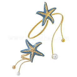 Ensembles de bracelets manchettes et bagues manchettes en fer émaillé et perles d'imitation plastique&nbsp;WG59046-01