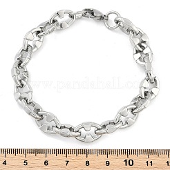 304 Edelstahl ovale Gliederkettenarmbänder für Damen und Herren&nbsp;BJEW-F488-48C-P