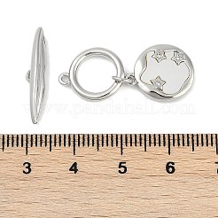 Messing Micro Pave klare Zirkonia Knebelverschlüsse&nbsp;KK-K391-27P