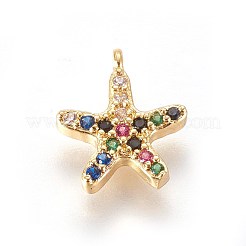 Goldton Messing Micro Pave Zirkonia Charms&nbsp;ZIRC-L075-10A-G