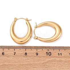 Pendientes de aro ovalados gruesos de acero inoxidable 304 con revestimiento iónico (IP) para mujer&nbsp;EJEW-F283-08G-1