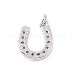 Ciondoli a forma di U in micro pavé di zirconi cubici in ottone&nbsp;KK-C012-24P