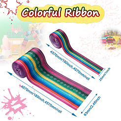 2Rollen 2 Stile Streifenmuster bedrucktes Polyester-Ripsband&nbsp;OCOR-TA0001-37I
