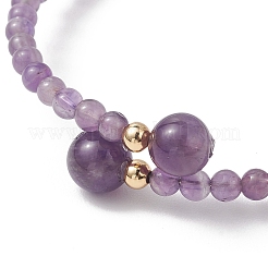 Braccialetti con perline di ametista naturale&nbsp;BJEW-JB13328-02