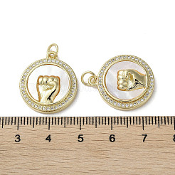 Pendenti con micro pavè di zirconi cubici in ottone a tema gesto&nbsp;KK-G485-18E-G
