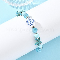 Natürliche howlite Perlen Armbänder&nbsp;BJEW-JB14227