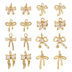 16 pz 8 charms in ottone stile micro pavé di zirconi cubici&nbsp;KK-TA0002-16